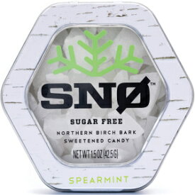 Spearmint KETO Xylitol Candy Chips - SNØ 1.5oz Tin - Sugar-Free Candy With Only 2 Ingredients | Low Carbs, Diabetic-Friendly, Non-GMO, Vegan, GF & Kosher | Purest candy in the world!