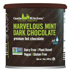 Castle Kitchen Marvelous Mint Dark Chocolate Hot Chocolate - Dairy-Free, Vegan Premium Hot Chocolate Mix - Just Add Water - 14 oz