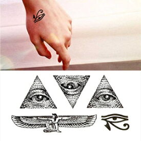 Ottati 小さなかわいい一時的なタトゥー神目ホルスエジプト (2 枚) Oottati Small Cute Temporary Tattoo God Eye Horus Egypt (2 Sheets)