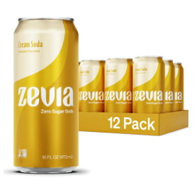 Zevia ゼロカロリー クリーム ソーダ、16 オンス缶 (12 個パック) Zevia Zero Calorie Cream Soda, 16 Ounce Cans (Pack of 12)