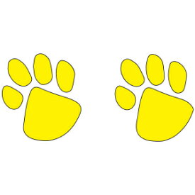 Fashiontats Yellow Paw Prints Temporary Tattoos | 20-Pack | Skin Safe | MADE IN THE USA | Removable