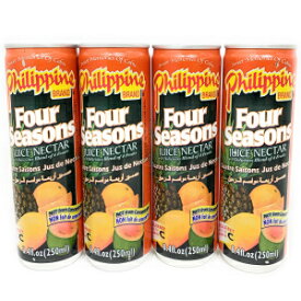 フィリピンブランド フォーシーズンズ ジュース ネクター 250ml 4本パック Philippine Brand Four Seasons Juice Nectar 250ml, 4 Pack