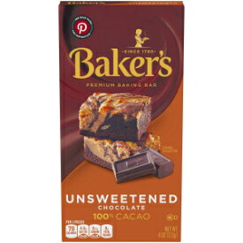 Baker's 無糖チョコレート プレミアム ベーキング バー 100 % カカオ (4 オンス ボックス) Baker's Unsweetened Chocolate Premium Baking Bar with 100 % Cacao (4 oz Box)