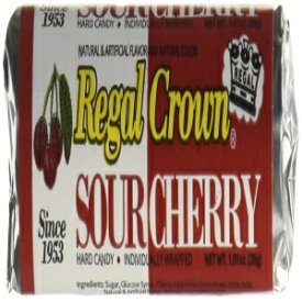 リーガル クラウン サワー チェリー キャンディ ロール | 伝統的なサワーチェリーキャンディ | 酸っぱくてピリッとした昔ながらのサワーチェリーハードキャンディーが象徴的なキャンディーからお届けします | 24カウント Regal Crown Sour Cherry Candy