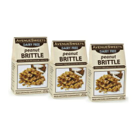 AvenueSweets - 手作りオールドファッション乳製品フリービーガンナッツブリトル - 3 x 7オンスボックス - ピーナッツ AvenueSweets - Handcrafted Old Fashioned Dairy Free Vegan Nut Brittle - 3 x 7 oz Boxes - Peanut