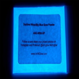 Glow in The Dark Pigment Powder - Neutral and Fluorescent Color for Art ting, Fine Art, Nail Art t, Crafts - Non-Toxic, Long Lasting 10+ Color Options - Neutral Sky Blue (60 Grams)