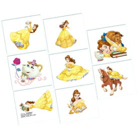 Magical Disney Beauty and The Beast Tattoos - Pack of 8 - Colorful, Fun & Unique Designs - Ideal Party Favors for Kids
