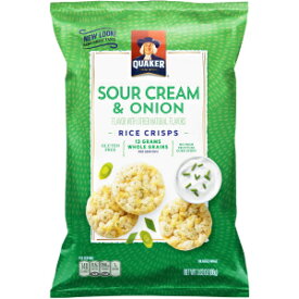 クエーカーライスクリスプ、サワークリーム＆オニオン、3.03オンス袋、12個（パッケージは異なる場合があります） Quaker Rice Crisps, Sour Cream & Onion, 3.03 oz Bags, 12 Count (Pack May Vary)