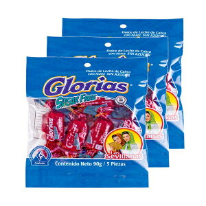 X ZrW[iX - VK[t[ OAX ~N M LfBALVRY - 3.17 IX / 90 gr - 3 pbN Las Sevillanas - Sugar Free Glorias Milk Goat Candy, from Mexico - 3.17 oz / 90 gr - 3 Pack