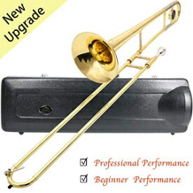 Eastrock Bb TENOR スライド トロンボーン 金管楽器 学生 初心者 プロフェッショナル ABSケース&マウスピースとケアキット付き 9.252インチベル(230mm) Eastrock Bb TENOR Slide Trombone Brass Instrument for Student Beginner Professional with