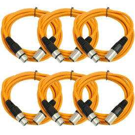 SEISMIC AUDIO - SAXLX-10 - 10 フィート オレンジ XLR オス - XLR メス パッチ ケーブル 6 パック - バランス - 10 フィート パッチ コード SEISMIC AUDIO - SAXLX-10 - 6 Pack of 10' Orange XLR Male to XLR Female Patch Cable