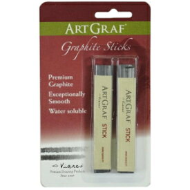 アートグラフ 水溶性グラファイト グレー 1カードあたり2本入り Art Graf Water-soluble Graphite, Grey 2 Sticks Per Card