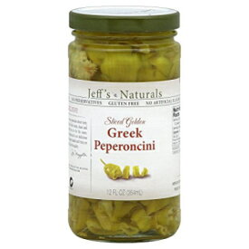 Jeff's Naturals スライス ゴールデン ギリシャ ペペロンチーニ (6 個パック) Jeff's Naturals Sliced Golden Greek Peperoncini (Pack of 6)