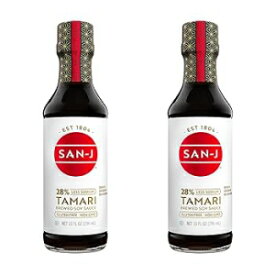 10 Fl Oz (Pack of 2), Soy, San-J - Gluten Free Tamari Soy Sauce with 28% Less Sodium - Specially Brewed - Made with 100% Soy - 10 oz. Bottles - 2 Pack
