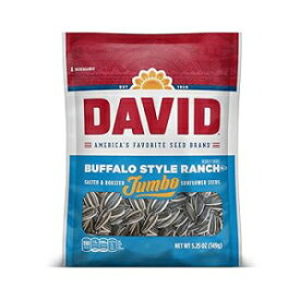 5.25 Ounce (Pack of 1), DAVID Roasted and Salted Buffalo Style Ranch Jumbo Sunflower Seeds, 5.25 oz