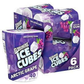 40 Count (Pack of 6), Arctic Grape, ICE BREAKERS Ice Cubes Arctic Grape Sugar Free Chewing Gum Bottles, 3.24 oz (6 Count, 40 Pieces)