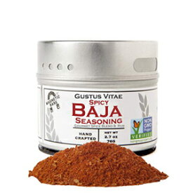 Gustus Vitae - スパイシーなバハ調味料 - 非遺伝子組み換え認証 - 磁気缶 - 本格的な職人グルメスパイスブレンド - 少量ずつ製造 Gustus Vitae - Spicy Baja Seasoning - Non GMO Verified - Magnetic Tin - Authentic Artisan Gourmet Spice