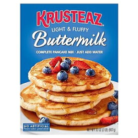 32 Ounce, Krusteaz Light & Fluffy Buttermilk Complete Pancake and Waffle Mix, Just Add Water, 32-ounce Box