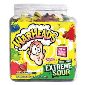 WARHEADS - Extreme Sour Hard Candy - Sour Apple, Black Cherry, Blue Raspberry, Lemon & Watermelon Flavors - 3.25 oz. Bag