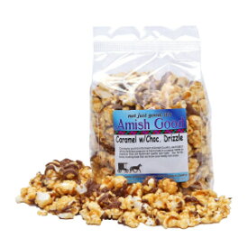 Amish Good Premium Caramel Popcorn with Chocolate Drizzle Real Butter and Coconut Oil in 12 Ounce Bag