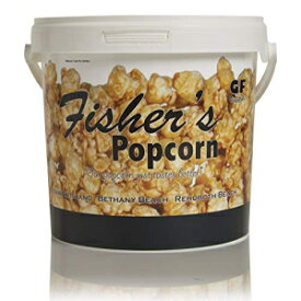 Fisher's Popcorn キャラメルポップコーン、グルテンフリー、5つのシンプルな材料、手作り、保存料不使用、高フルクトースコーンシロップ不使用、トランス脂肪ゼロ、48オンスタブ(2.5ガロン) Fisher's Popcorn Caramel Popcorn, Gluten Free, 5 Simple Ingr