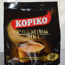 コピコ インスタント プレミアム 3 in 1 コーヒー、乳製品不使用クリーマーと砂糖入り 1 袋あたり 30 個 Kopiko Instant Premium 3 in 1 Coffee with Non Dairy Creamer and Sugar 30 Count Per Bag