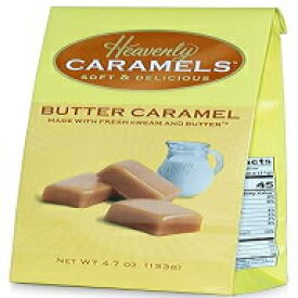 4.7 Ounce (Pack of 4), J Morgan Confections Heavenly Caramels, Butter Flavor (4.7 oz bag, 4-Pack); Gourmet, Artisan Soft and Chewy Butter Caramel Candies, Creamy and Smooth, Hand-Crafted Golden Treats