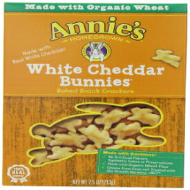 Annie's Organic White Cheddar Bunnies Baked Snack Crackers, 7.5 oz (Pack of 12)