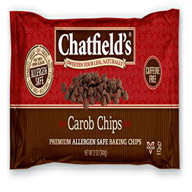 Chatfield's Carob Chips Unsweetened - Allergen-Free Substitute For Chocolate Chips (Pack of 4)