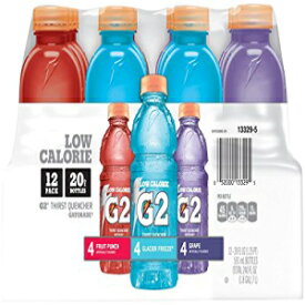 Gatorade G2 Thirst Quencher Sports Drink, Variety Pack, 20oz Bottles, 12 Pack, Electrolytes for Rehydration