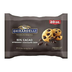 20 Ounce (Pack of 1), GHIRARDELLI 60% Cacao Bittersweet Chocolate Premium Baking Chips, 20 OZ Bag