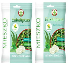 ミェシュコ ユーカリ キャンディ 2 パック x 150 g (5.29 オンス)。ポーランドからの製品。 MIESZKO EUCALYPTUS CANDIES 2 pack x 150 g (5.29 oz). Product from Poland.