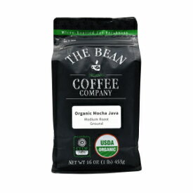 The Bean Organic Coffee Company Mocha Java, Medium Roast, Ground Coffee, 16-Ounce Bag, Café molido tostado orgánico