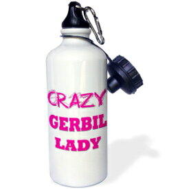 3dRose Crazy Gerbil Lady-Sports Water Bottle, 21oz , Multicolored