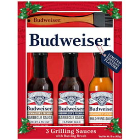 Marketplace Brands Budweiser Grilling Set - 3 BBQ Sauces with Basting Brush