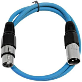 SEISMIC AUDIO - SAXLX-3 - 3 フィート ブルー XLR オス - XLR メス パッチ ケーブル - バランス - 3 フィート パッチ コード SEISMIC AUDIO - SAXLX-3 - 3' Blue XLR Male to XLR Female Patch Cable - Balanced - 3 Foot Patch