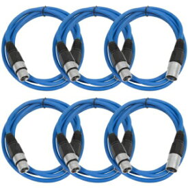 SEISMIC AUDIO - SAXLX-6 - 6 フィート ブルー XLR オス - XLR メス パッチ ケーブル 6 個パック - バランス - 6 フィート パッチ コード SEISMIC AUDIO - SAXLX-6 - 6 Pack of 6' Blue XLR Male to XLR Female Patch Cables - B