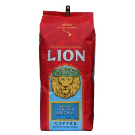 1.5 Pound (Pack of 1), Toasted Coconut (Whole Bean, Lion Coffee Toasted Coconut Flavored, Light Roast Whole Bean Coffee, A Taste of Aloha - 24 Ounce Bag