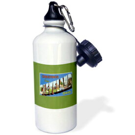 3dRose Greetings from Cleveland Ohio Scenic Postcard Reproduction-Sports Water Bottle, 21oz , 21 oz, Multicolored