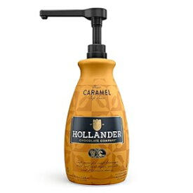 Classic Caramel Café Sauce by Hollander Chocolate Co. | For Caramel Lattes & Deserts | Perfect for the Professional or Home Barista - Net Wt. 91oz (64 fl Oz) Large Bottle (PUMP Included)