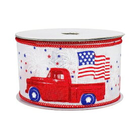 Memorial Day Patriotic Pickup Ribbon - 2 1/2" x 10 Yards, 4th of July, American Flag, USA, Red, White and Blue, Fundraiser, Election, Wreath, Christmas, President's Day