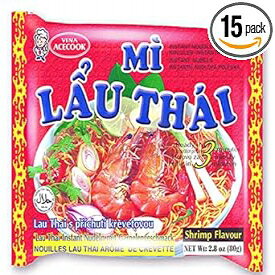Shrimp, Acecook Mi Lau Thai Shrimp Instant Noodles (15 Pack, 44oz)