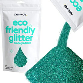 Hemway Eco Friendly Biodegradable Glitter 100g / 3.5oz Bio Cosmetic Safe Sparkle Vegan for Face, Eyeshadow, Body, Hair, Nail and Festival Makeup - Ultrafine (1/128" 0.008" 0.2mm) - Turquoise Blue