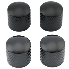 Musiclily Metric 6mm Metal Guitar Dome Knobs Volume Tone Control Knobs for Fender Telecaster Electric Guitar Precision P-Bass,Black (4 Pieces)