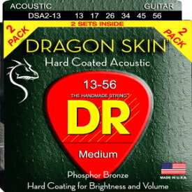 DR Strings DRAGON SKIN アコースティックギター弦 (DSA-2/13) DR Strings DRAGON SKIN Acoustic Guitar Strings (DSA-2/13)