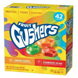 Gushers ストロベリー スプラッシュ アンド トロピカル フレーバー、0.8 オンス (42 個) (4 個パック) Gushers Strawberry Splash and Tropical Flavors, 0.8 Ounce (42 Count) (Pack of 4)