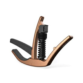 D'Addario Guitar Capo – NS Artist - For 6-String Electric and Acoustic Guitars - Single Hand Use – Integrated Pick Holder and NS Micro Tuner Mounting Bracket - Metallic Bronze