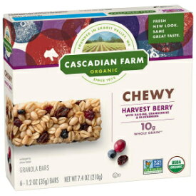 Cascadian Farm オーガニック ハーベスト ベリー チューイー グラノーラバー、6 ct、7.4 oz Cascadian Farm Organic Harvest Berry Chewy Granola Bars, 6 ct, 7.4 oz