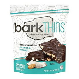 4.7オンス（1パック）、ダークチョコレートココナッツアルモ、barkTHINSダークチョコレートココナッツとアーモンドスナックチョコレート、フェアトレード、非GMO、4.7オンスバッグ 4.7 Ounce (Pack of 1), Dark Chocolate Coconut Almo, barkTHINS Dark Choc