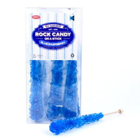 Extra Large Rock Candy Sticks: 12 Blue Rock Candy Sticks - Blue Raspberry - Individually Wrapped for Weddings, Bridal Showers, Candy Buffet, Party Favors, Old Fashioned Espeez Bulk Candy on a Stick